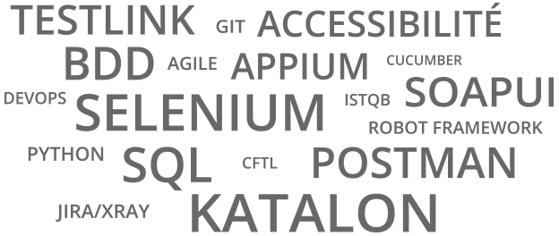 Nuage de mots illustrant la formation Testeur Logiciels